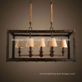 New Style single head classical modern rectangular hemp rope glass candles chandelier pendant lights
